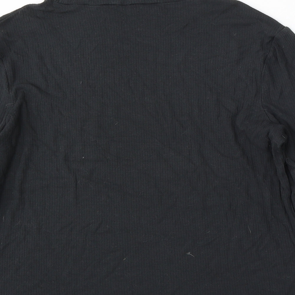 Avenue Womens Black Mock Neck  Viscose Pullover Jumper Size 16