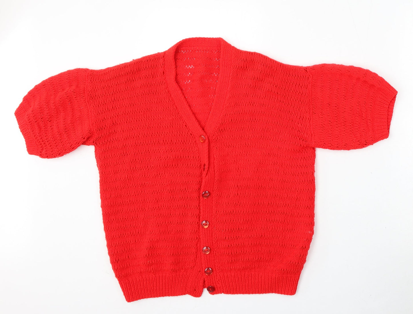 Womens UK Size L Preworn Red Cardigan Jumper