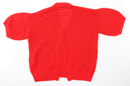 Womens UK Size L Preworn Red Cardigan Jumper