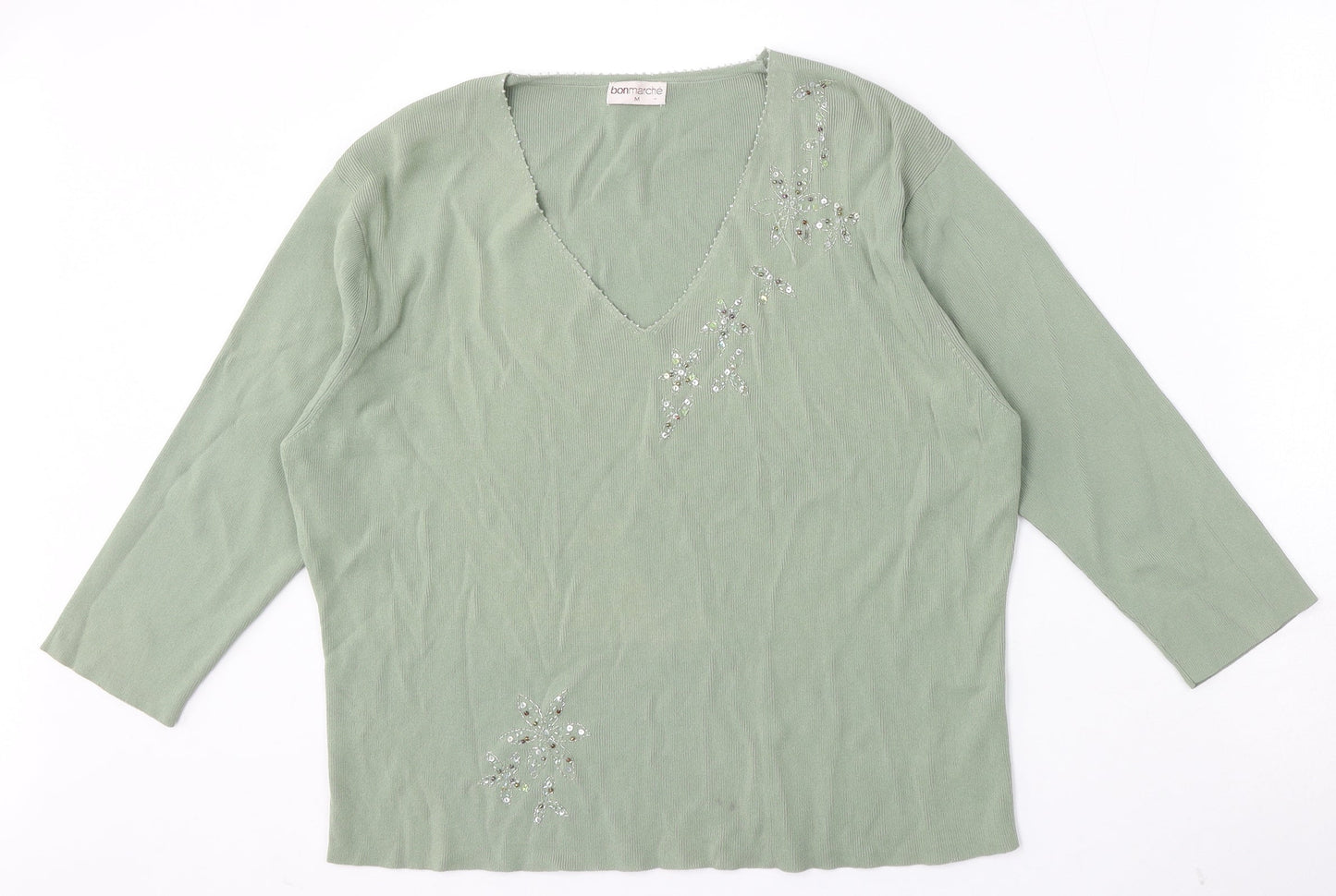 Womens UK Size M Bonmarché Green Pullover Jumper