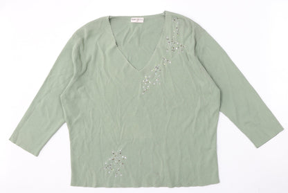 Womens UK Size M Bonmarché Green Pullover Jumper