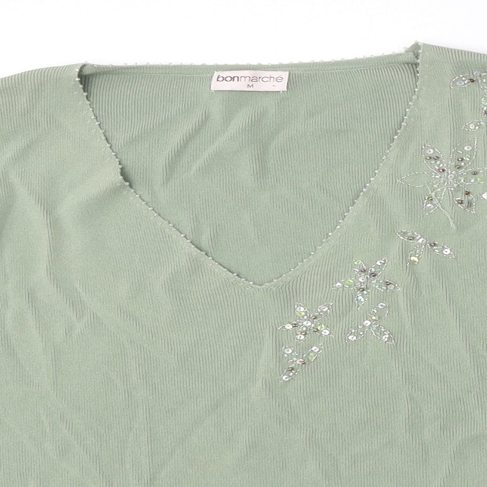 Womens UK Size M Bonmarché Green Pullover Jumper