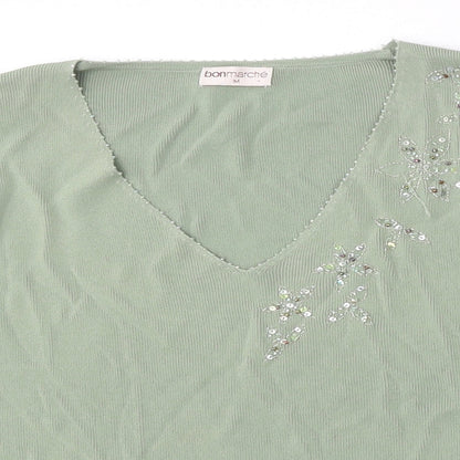 Womens UK Size M Bonmarché Green Pullover Jumper