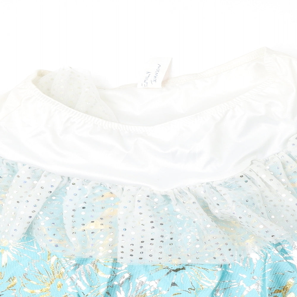 Smiffys Womens Blue Geometric Polyester Skater Skirt One Size    - Fancy dress