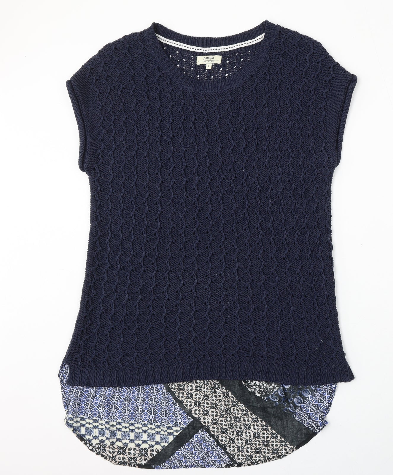 Womens UK Size L Papaya Blue Pullover Jumper