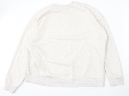 Preworn Womens Beige  Polyester Pullover Sweatshirt Size L   - Always give good energy