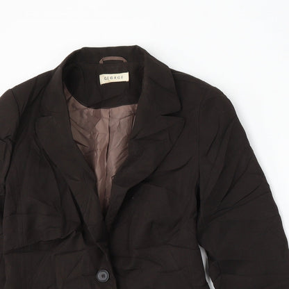 George Womens Brown  Polyester Jacket Suit Size 8