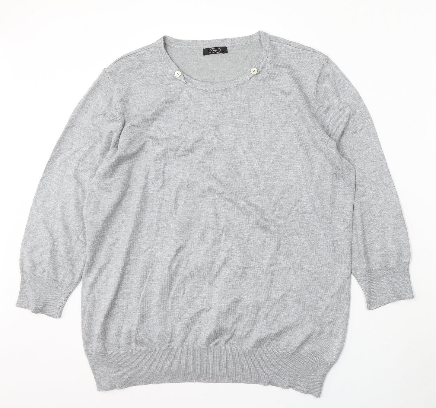 Womens UK Size L BM Grey Pullover Jumper