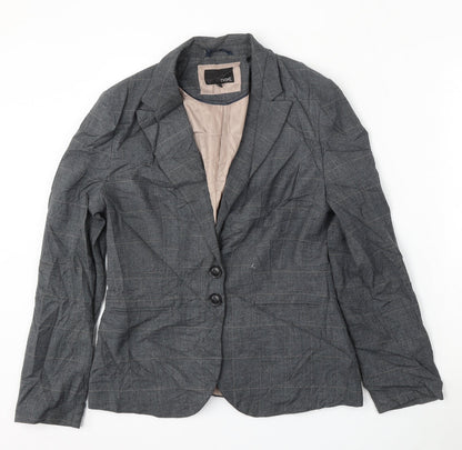 NEXT Womens Grey Check Polyester Jacket Suit Size 12