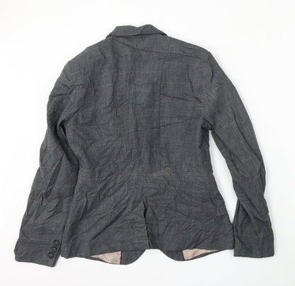 NEXT Womens Grey Check Polyester Jacket Suit Size 12