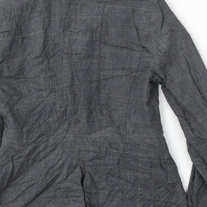 NEXT Womens Grey Check Polyester Jacket Suit Size 12