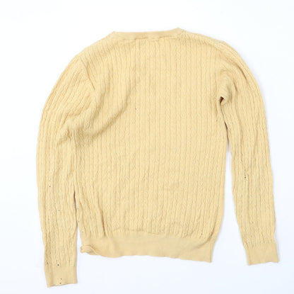 Papaya Womens Yellow Round Neck  Viscose Pullover Jumper Size 10