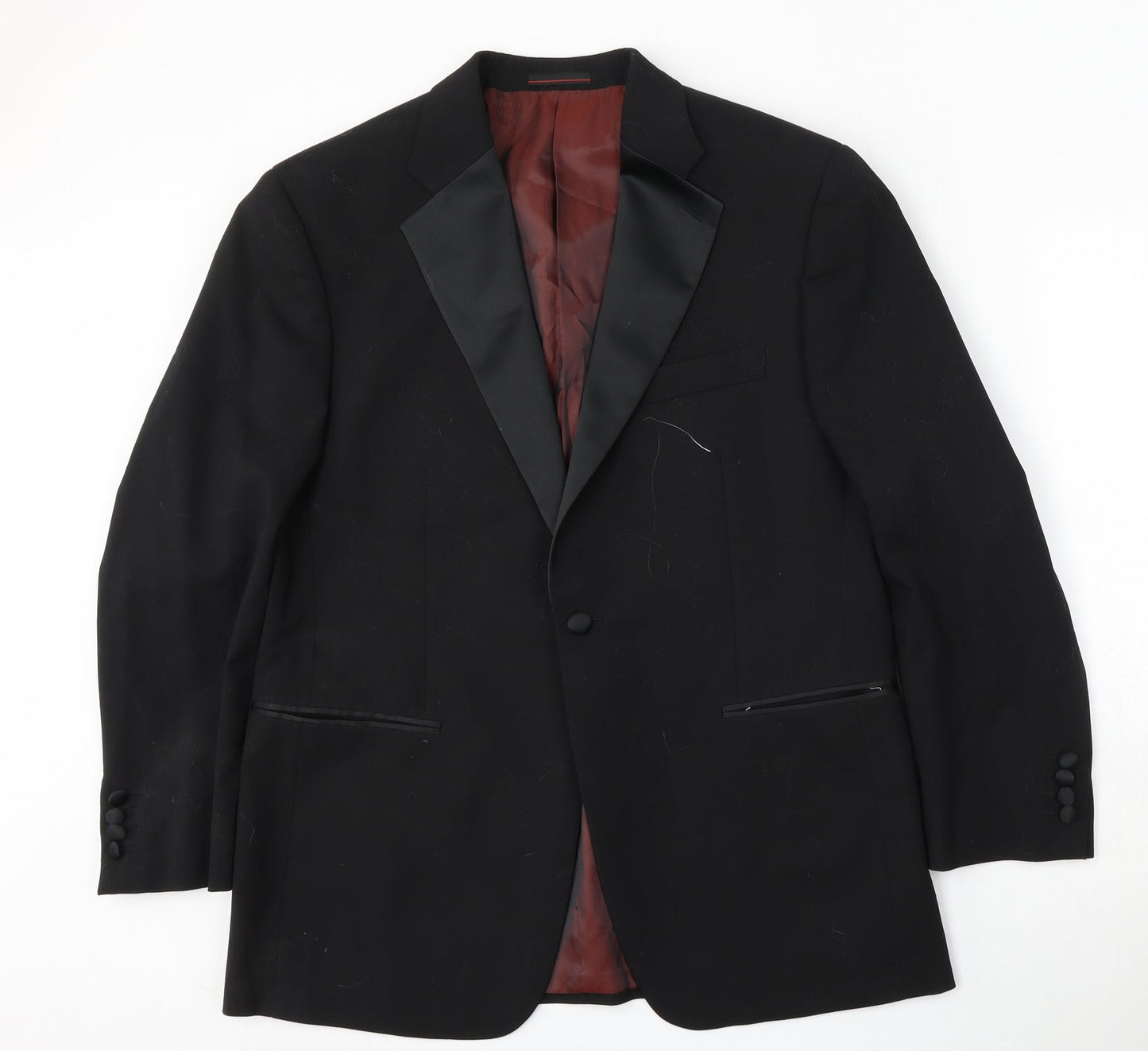 1860 Menswear Mens Black  Wool Jacket Suit Size 40