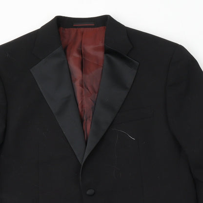 1860 Menswear Mens Black  Wool Jacket Suit Size 40