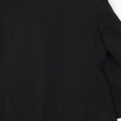 1860 Menswear Mens Black  Wool Jacket Suit Size 40