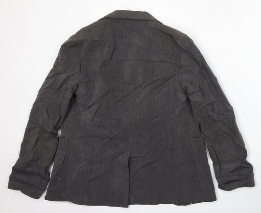 Topshop Womens Grey  Polyester Jacket Blazer Size 10