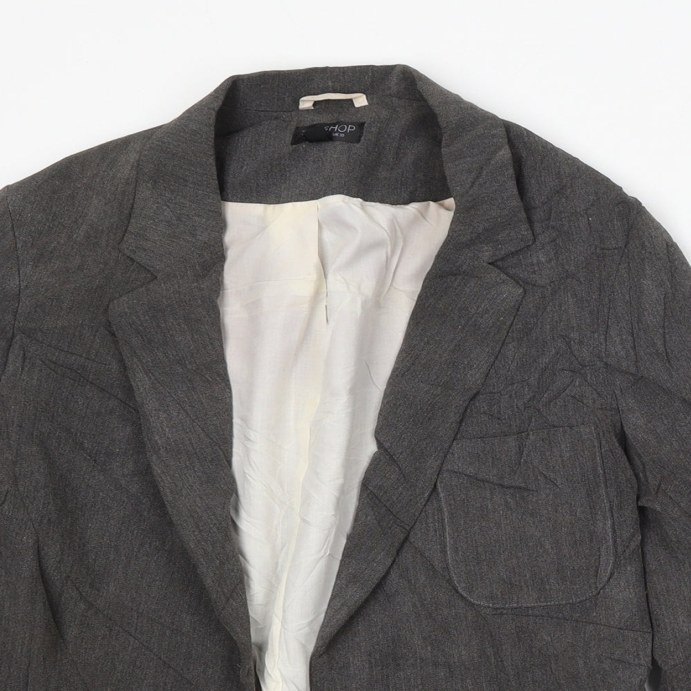 Topshop Womens Grey  Polyester Jacket Blazer Size 10