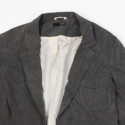 Topshop Womens Grey  Polyester Jacket Blazer Size 10