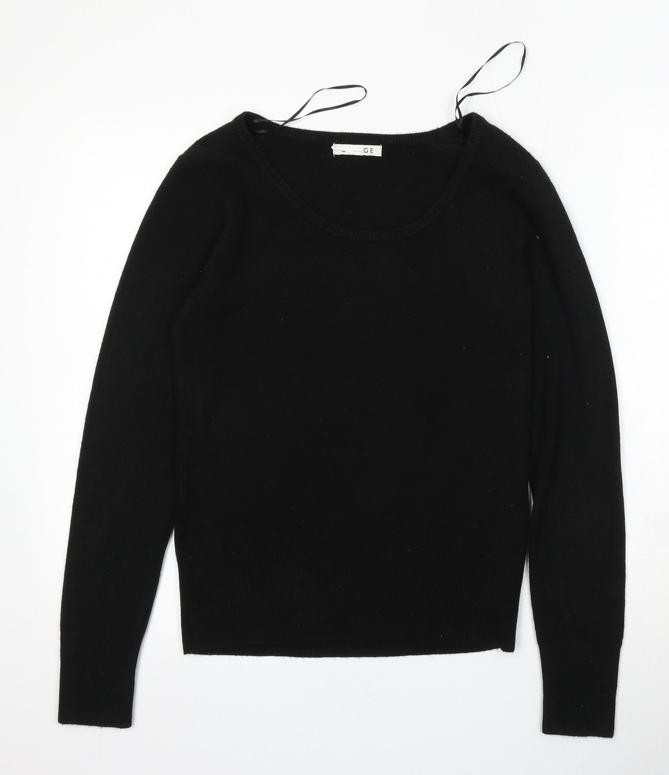 George Womens Black Round Neck  Acrylic Pullover Jumper Size 10