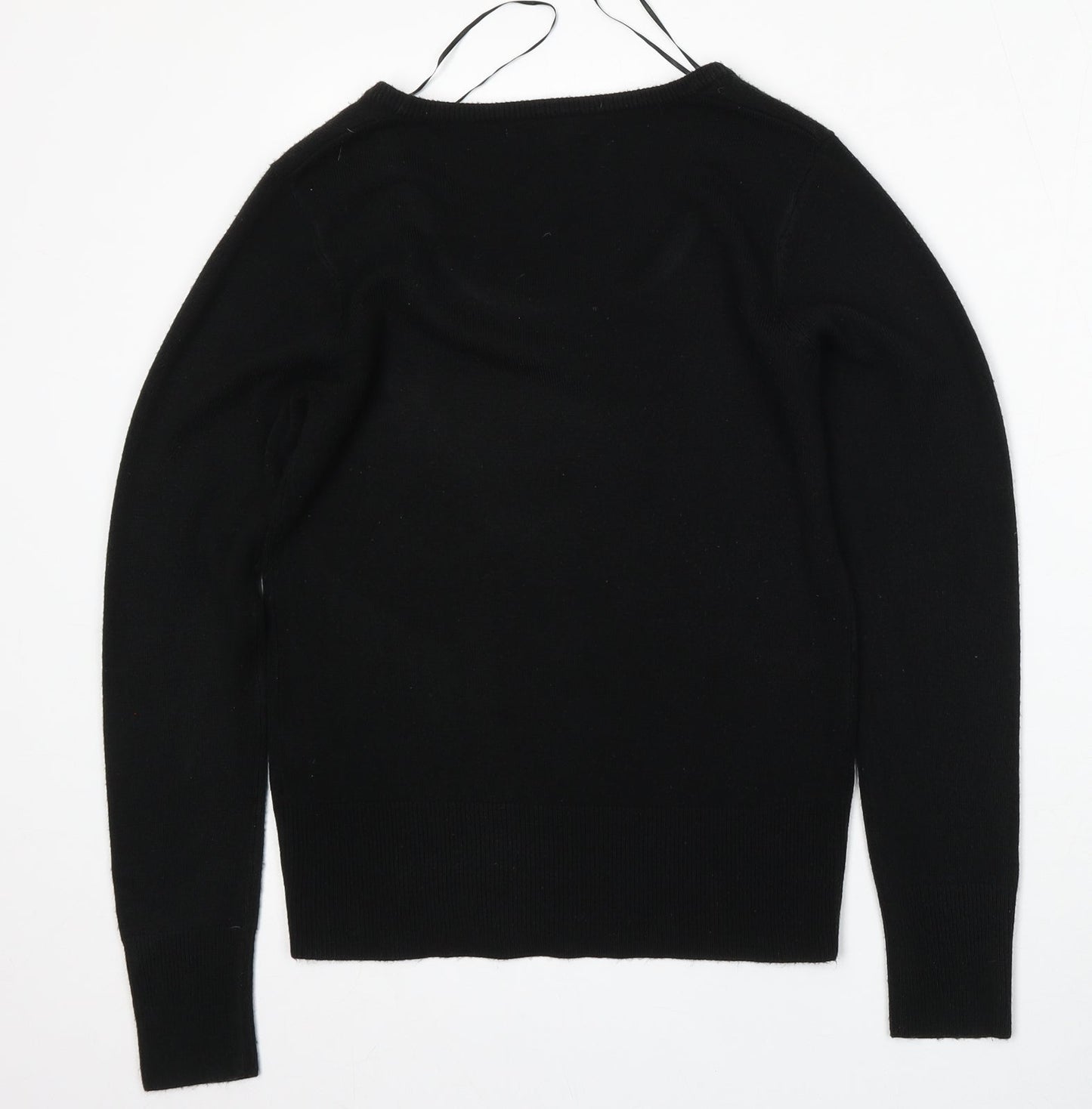 George Womens Black Round Neck  Acrylic Pullover Jumper Size 10