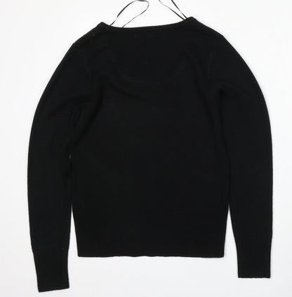George Womens Black Round Neck  Acrylic Pullover Jumper Size 10