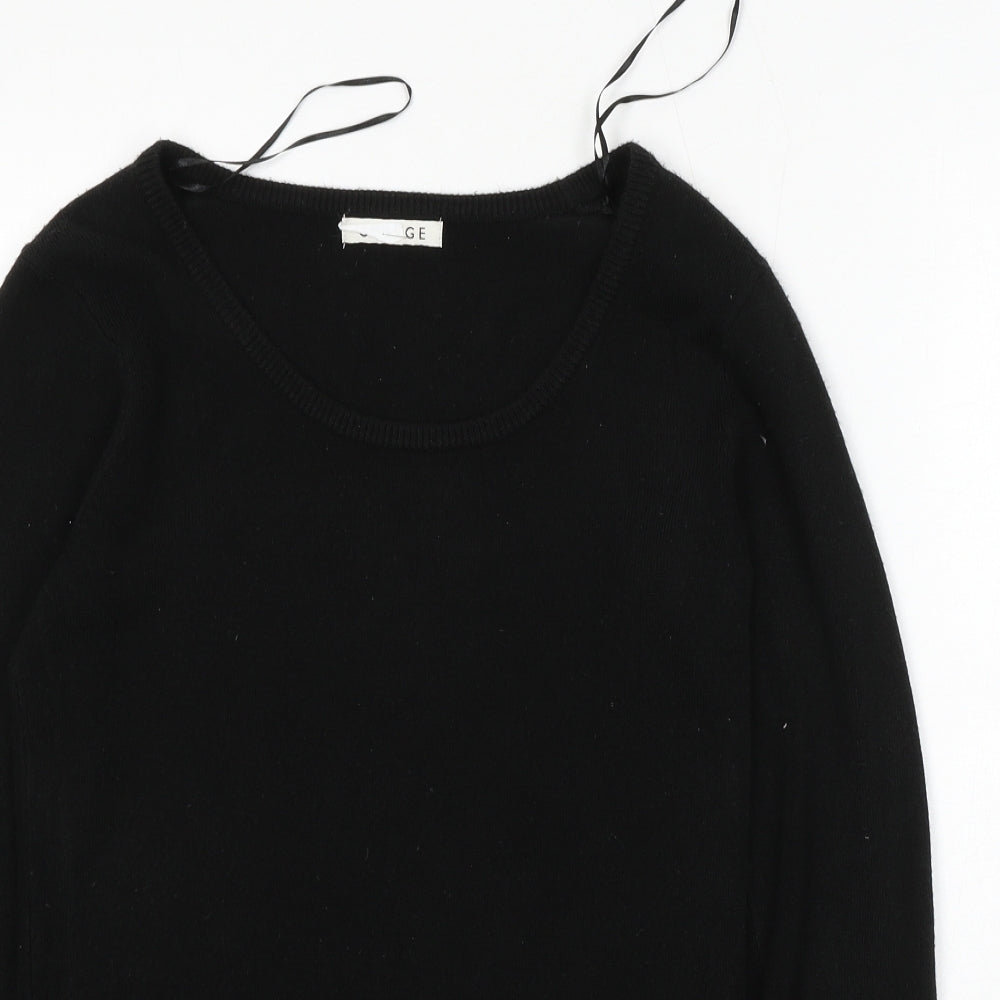 George Womens Black Round Neck  Acrylic Pullover Jumper Size 10