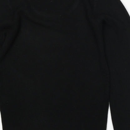 George Womens Black Round Neck  Acrylic Pullover Jumper Size 10