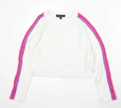 Womens UK Size M Derek Heart White Pullover Jumper