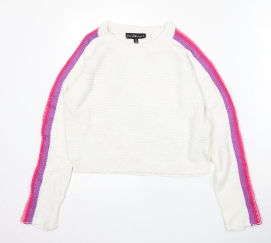 Womens UK Size M Derek Heart White Pullover Jumper
