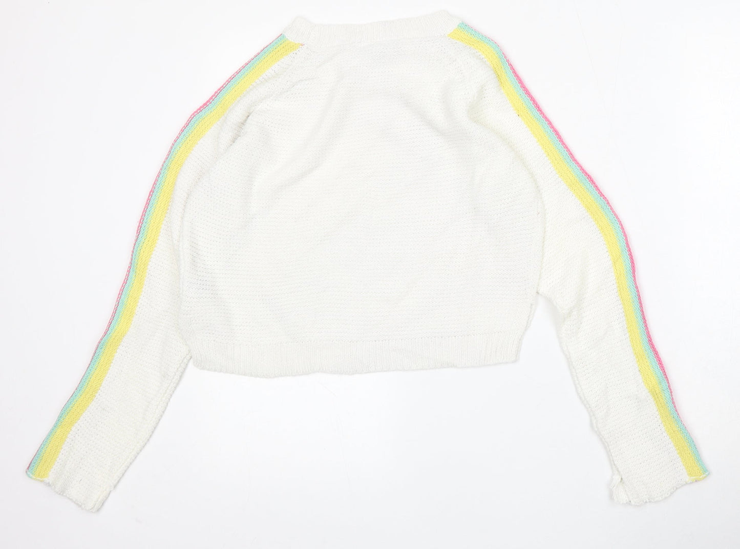 Womens UK Size M Derek Heart White Pullover Jumper