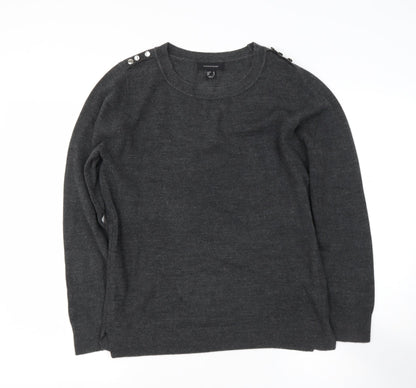 Primark Womens Grey Round Neck  Acrylic Pullover Jumper Size 12