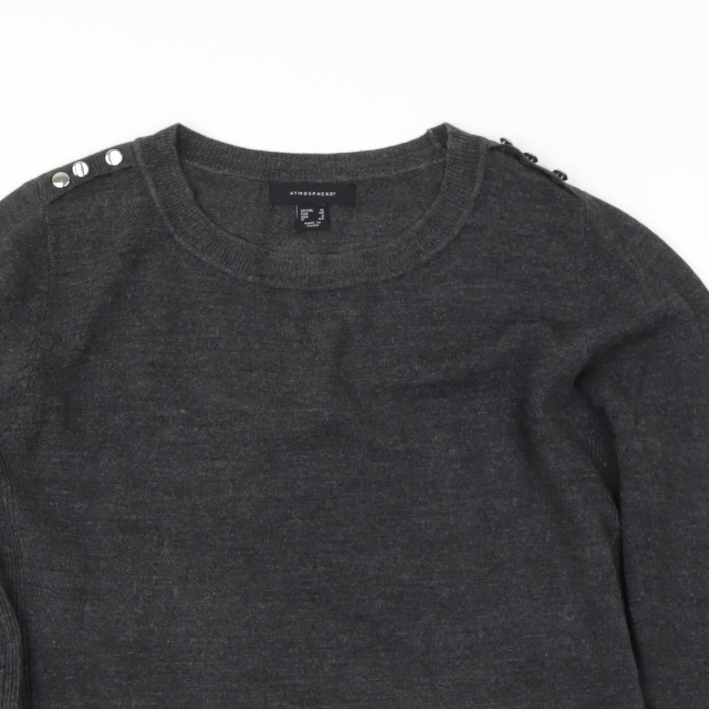 Primark Womens Grey Round Neck  Acrylic Pullover Jumper Size 12