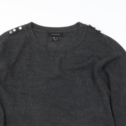 Primark Womens Grey Round Neck  Acrylic Pullover Jumper Size 12