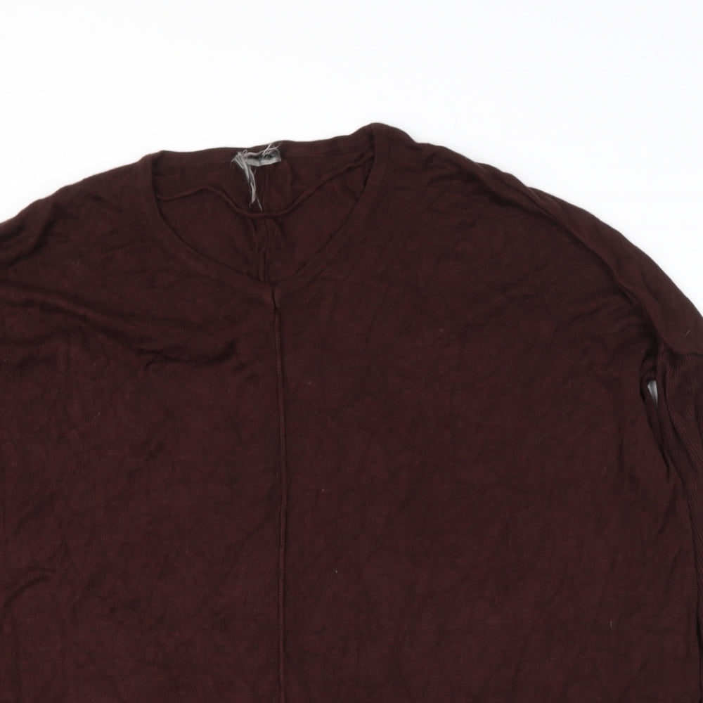 Womens UK Size L Preworn Brown Pullover Jumper