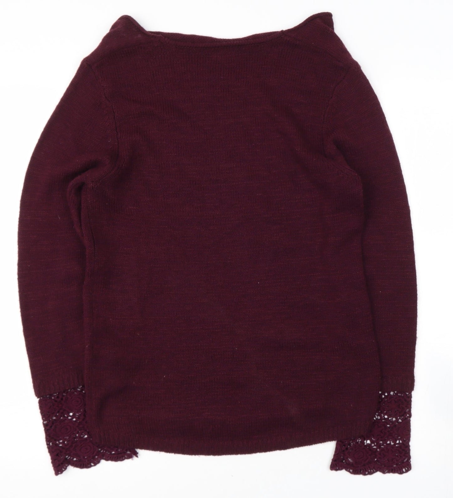 cotton traiders Womens Purple Boat Neck  Cotton Pullover Jumper Size 10