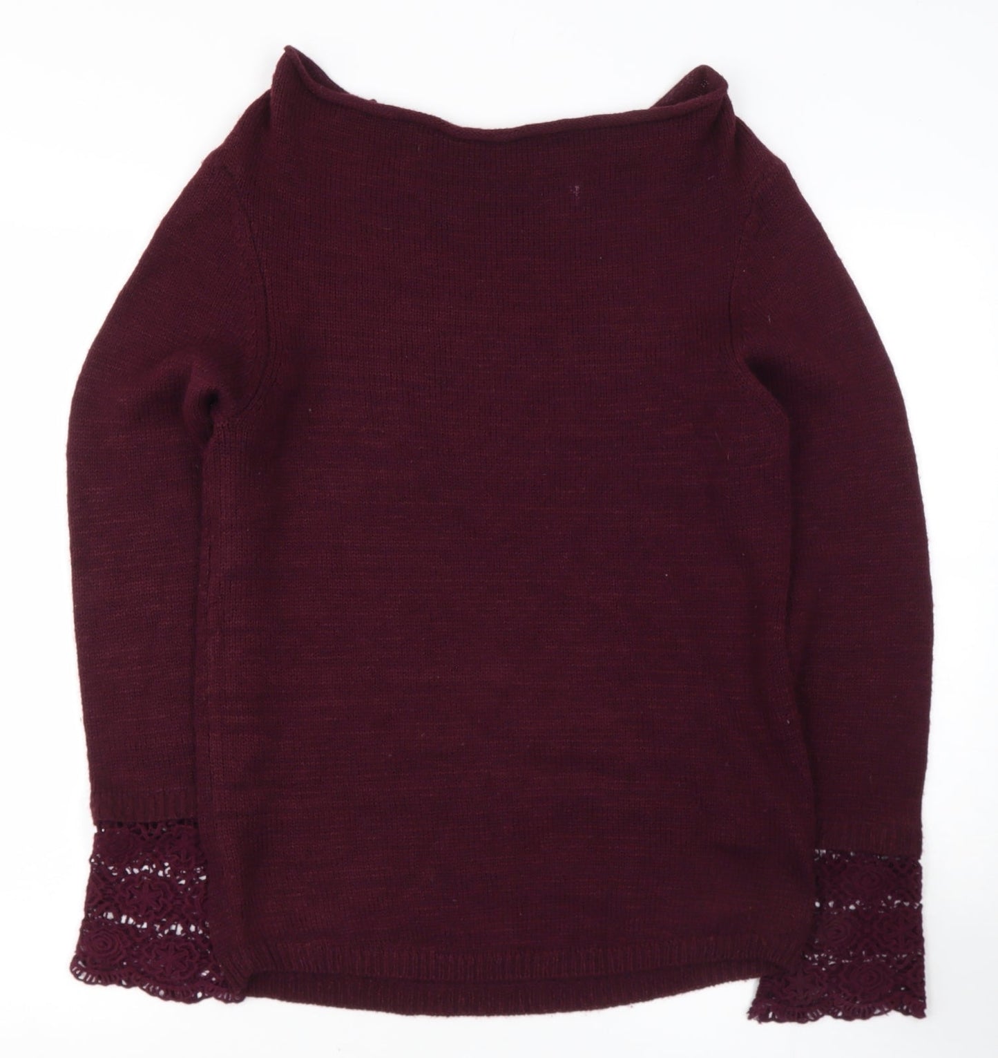 cotton traiders Womens Purple Boat Neck  Cotton Pullover Jumper Size 10
