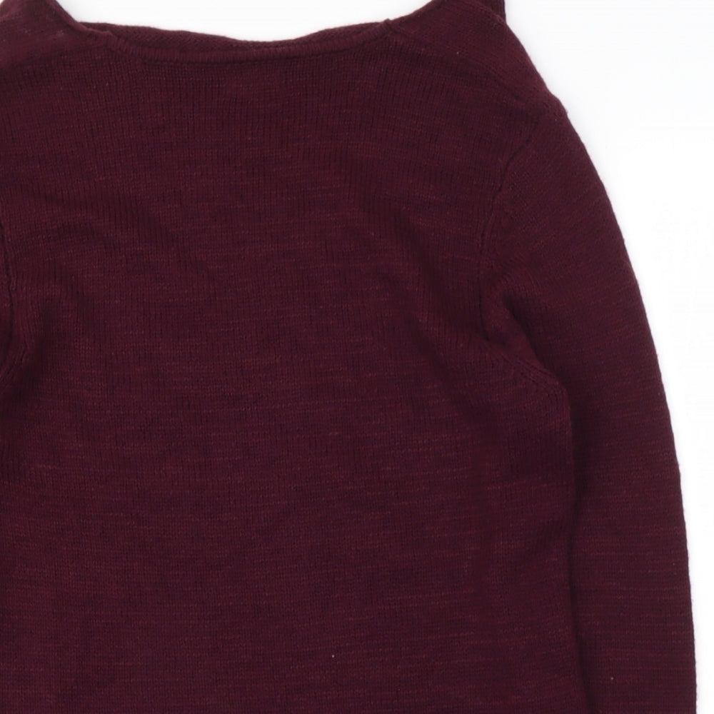 cotton traiders Womens Purple Boat Neck  Cotton Pullover Jumper Size 10