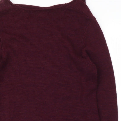 cotton traiders Womens Purple Boat Neck  Cotton Pullover Jumper Size 10