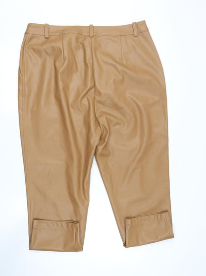Womens UK Size 18 TOP SHOP Regular Fit Dress Pants Beige Trousers