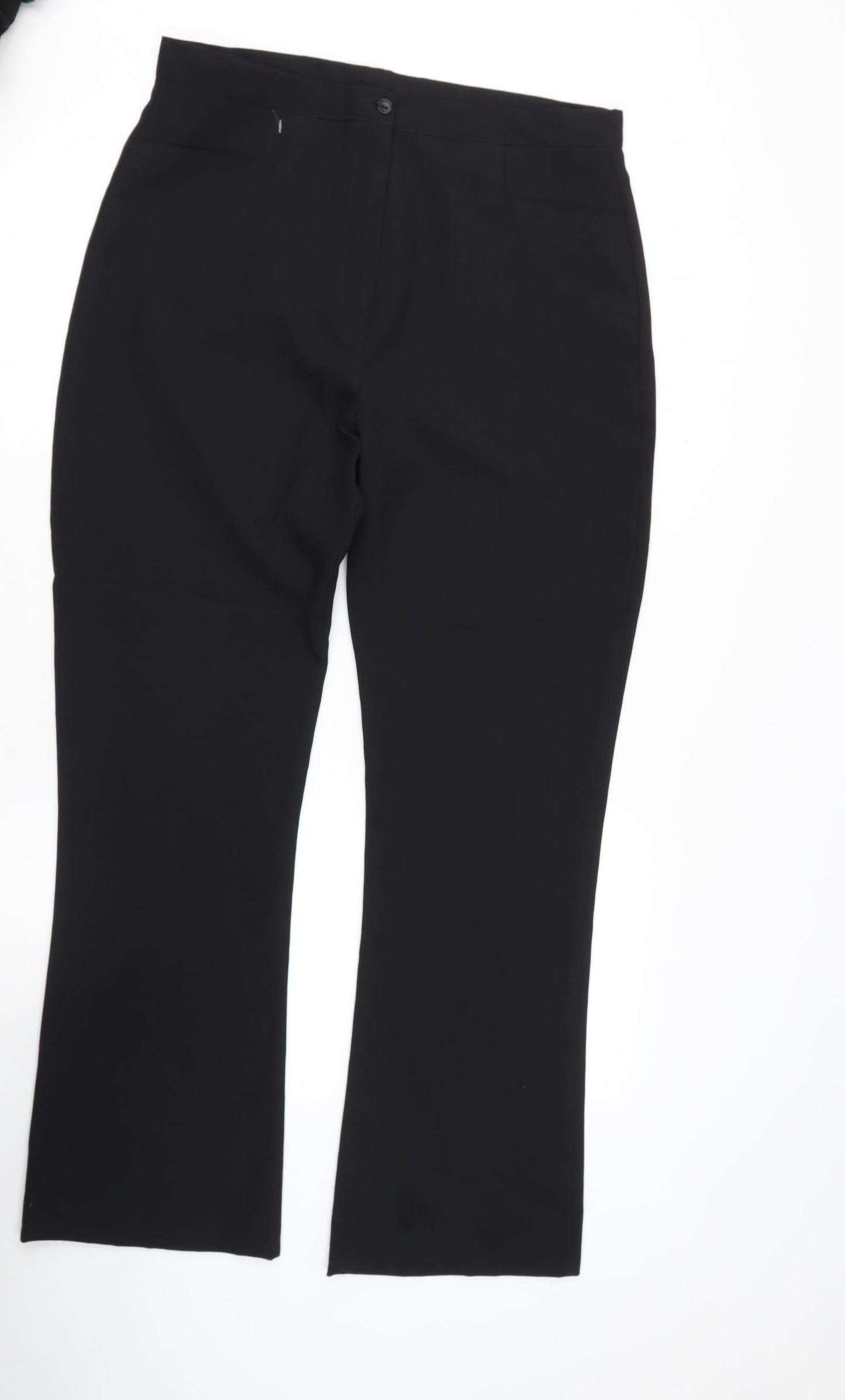 Womens UK Size 32 Preworn Regular Fit Dress Pants Black Trousers