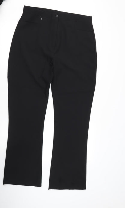 Womens UK Size 32 Preworn Regular Fit Dress Pants Black Trousers
