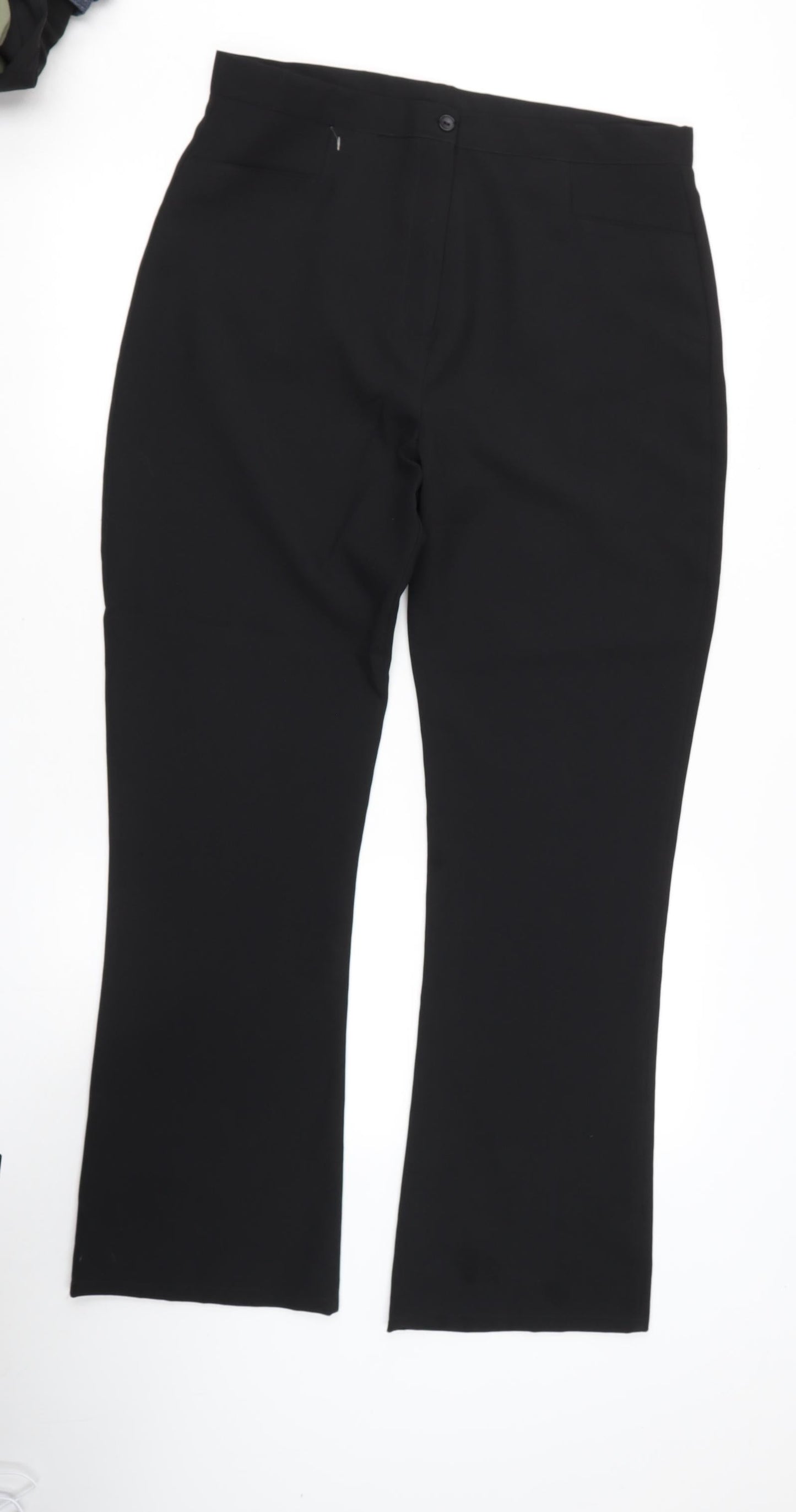 Womens UK Size 32 Preworn Regular Fit Dress Pants Black Trousers