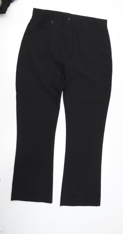 Womens UK Size 32 Preworn Regular Fit Dress Pants Black Trousers