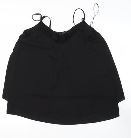 Coast Womens Black  Polyester Camisole Blouse Size 10 V-Neck