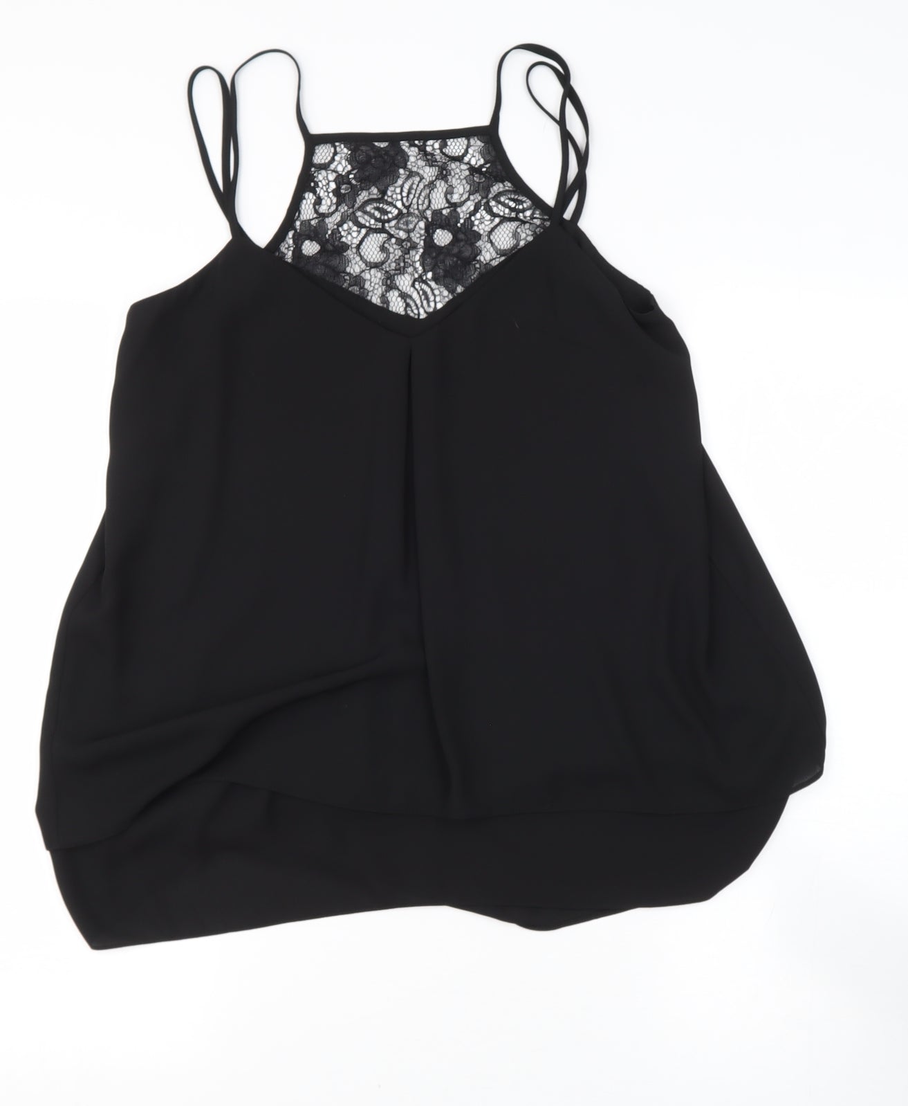 Coast Womens Black  Polyester Camisole Blouse Size 10 V-Neck