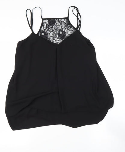 Coast Womens Black  Polyester Camisole Blouse Size 10 V-Neck