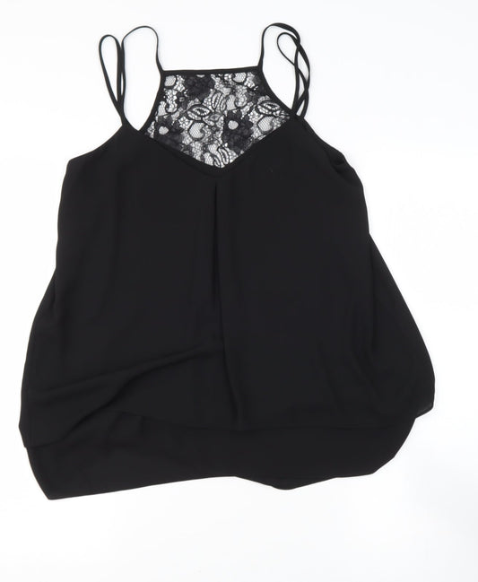 Coast Womens Black  Polyester Camisole Blouse Size 10 V-Neck