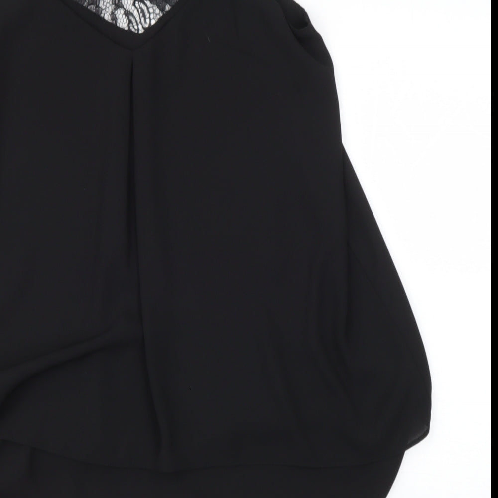 Coast Womens Black  Polyester Camisole Blouse Size 10 V-Neck