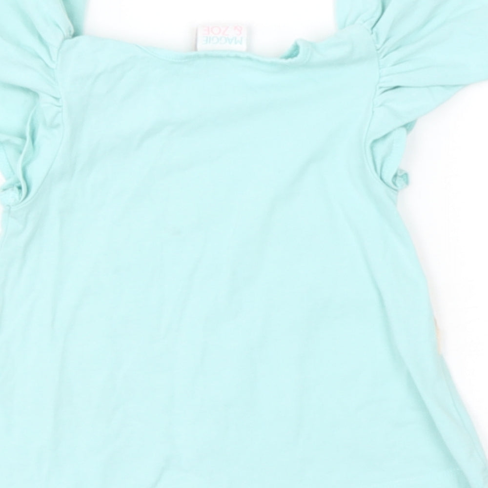 maggie and zoe Baby Green  Cotton Basic T-Shirt Size 12-18 Months Round Neck  - unicorn