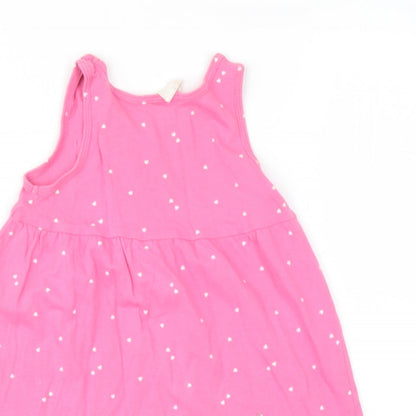 H&M Baby Pink  Cotton Basic T-Shirt Size 12-18 Months Round Neck